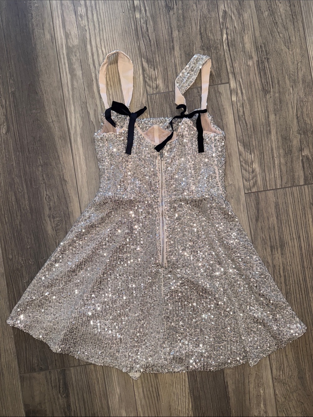 For Love & Lemons Candice Mini Dress in Silver size small - Picture 6 of 8
